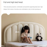 Children's Bed Modern Simple White Cream organic leather<