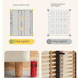 Children's Bed Modern Simple White Cream organic leather<