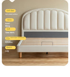 Children's Bed Modern Simple White Cream organic leather<