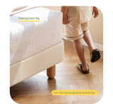 Children's Bed Modern Simple White Cream organic leather<