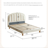 Children's Bed Modern Simple White Cream organic leather<