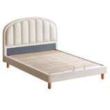Children's Bed Modern Simple White Cream organic leather<
