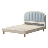 Children's Bed Modern Simple White Cream organic leather<
