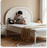 Poplar Solid Wood High Headboard Children's Bed.