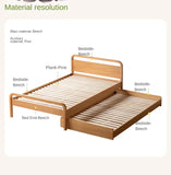 Beech Solid wood Space-saving bunk bed , mother's helper bed<