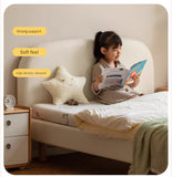 Organic leather Сhildren's bed cream bed<