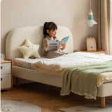 Organic leather Сhildren's bed cream bed<