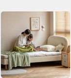 Organic leather Сhildren's bed cream bed<