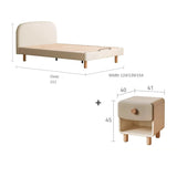 Organic leather Сhildren's bed cream bed<