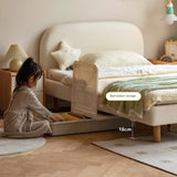 Organic leather Сhildren's bed cream bed<