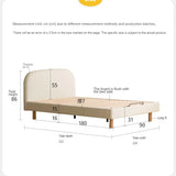 Organic leather Сhildren's bed cream bed<