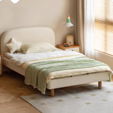 Organic leather Сhildren's bed cream bed<