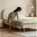 Organic leather Сhildren's bed cream bed<