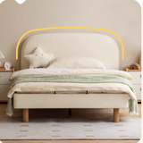 Organic leather Сhildren's bed cream bed<