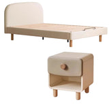 Organic leather Сhildren's bed cream bed<