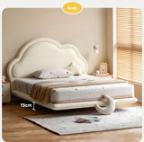 Сream style Organic Leather kid's Cloud Bed, suspended bed<