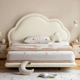 Сream style Organic Leather kid's Cloud Bed, suspended bed<