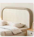 Poplar solid wood kids bed white cream<