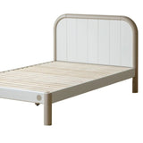 Poplar solid wood kids bed white cream<