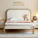 Poplar solid wood kids bed white cream<