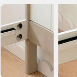 Poplar solid wood kids bed white cream<