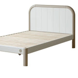 Poplar solid wood kids bed white cream<