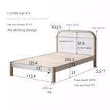Poplar solid wood kids bed white cream<