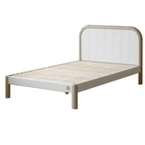 Poplar solid wood kids bed white cream<