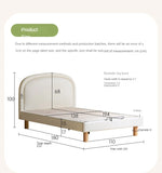 Cream style Organic Leather kid's Bed<