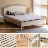 Rubber wood Cream Style Children's Bed White<