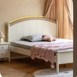 Rubber wood Cream Style Children's Bed White<