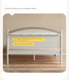 Rubber wood Cream Style Children's Bed White<