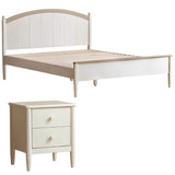 Rubber wood Cream Style Children's Bed White<