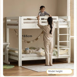 Rubber wood, Beech Solid Wood Children's Bunk Bed Cream Style White.