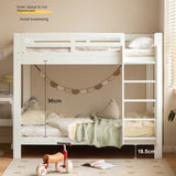 Rubber wood, Beech Solid Wood Children's Bunk Bed Cream Style White.