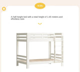 Rubber wood, Beech Solid Wood Children's Bunk Bed Cream Style White.