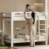 Rubber wood, Beech Solid Wood Children's Bunk Bed Cream Style White.