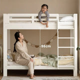 Rubber wood, Beech Solid Wood Children's Bunk Bed Cream Style White.