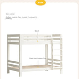 Rubber wood, Beech Solid Wood Children's Bunk Bed Cream Style White.
