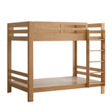 Rubber wood, Beech Solid Wood Children's Bunk Bed Cream Style White.