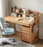 Oak Children's Modern Study Table Can Be Raised and Lowered