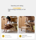 Birch Solid Wood Kids's Multifunctional Low Foot Stool