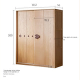 Oak Solid Wood Kids Sliding Door Wardrobe