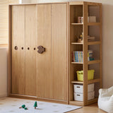 Oak Solid Wood Kids Sliding Door Wardrobe