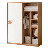 Oak Solid Wood Kids Sliding Door Wardrobe