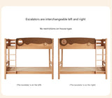 Beech solid wood with guardrails bunk bed.