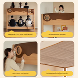 Beech solid wood with guardrails bunk bed.