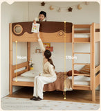 Beech solid wood with guardrails bunk bed.