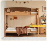 Beech solid wood with guardrails bunk bed.