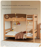 Beech solid wood with guardrails bunk bed.